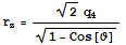 r_z = (2^(1/2) q_4)/(1 - Cos[ϑ])^(1/2)