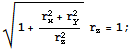 (1 + (r_x^2 + r_y^2)/r_z^2)^(1/2) r_z = 1 ;