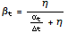 β_t = η/(α_t/Δt + η)