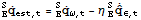 _E^SOverscript[q, .] _ (est, t) = _E^SOverscript[q, .] _ (ω, t) - η_E^SOverscript[q, Overscript[^, .]] _ (ε, t)