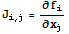 J_ (i, j) = ∂f_i/∂x_j