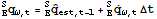 _E^Sq_ (ω, t) = _E^SOverscript[q,^] _ (est, t - 1) + _E^SOverscript[q, .] _ (ω, t) Δt