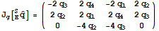 J_g[_E^SOverscript[q,^]] = ({{-2q_3, 2q_4, -2q_1, 2q_2}, {2q_2, 2q_1, 2q_4, 2q_3}, {0, -4q_2, -4q_3, 0}})