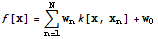 [x] = Underoverscript[∑, n = 1, arg3] w_n[x, x_n] + w_0