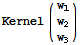 Kernel ({{w_1}, {w_2}, {w_3}})