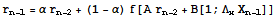 r_ (n - 1) = α r_ (n - 2) + (1 - α) f[A r_ (n - 2) + B[1 ; Λ_xX_ (n - 1)]]