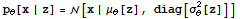 p_θ[x | z] = [x | μ_θ[z], diag[σ_θ^2[z]]]