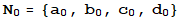 N_0 = {a_0, b_0, c_0, d_0}