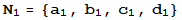 N_1 = {a_1, b_1, c_1, d_1}