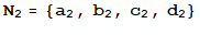 N_2 = {a_2, b_2, c_2, d_2} 