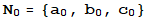 N_0 = {a_0, b_0, c_0}