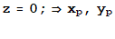 z = 0 ; ⇒x_p, y_p